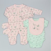 D12955: Baby Girls Butterflies 5 Piece Net Bag Gift Set (0-9 Months)